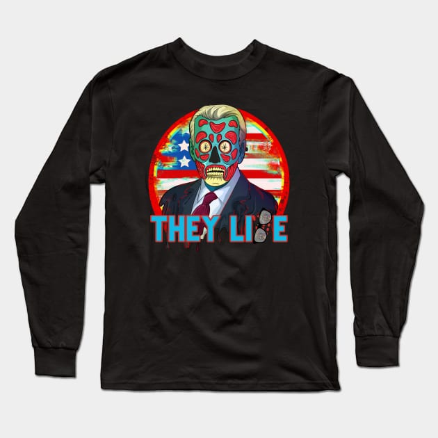 Obey Creepy Joe Sci-Fi Horror Zombie Long Sleeve T-Shirt by Trendy Black Sheep